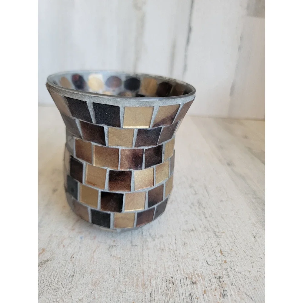 Stained glass brown elite holder vintage Unique Home decor Xmas